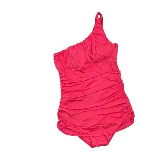 Jantzen | Women's Coral Pink One Strap One Piece Bathing Suit Swimsuit Size 8 - Picture 1 of 15